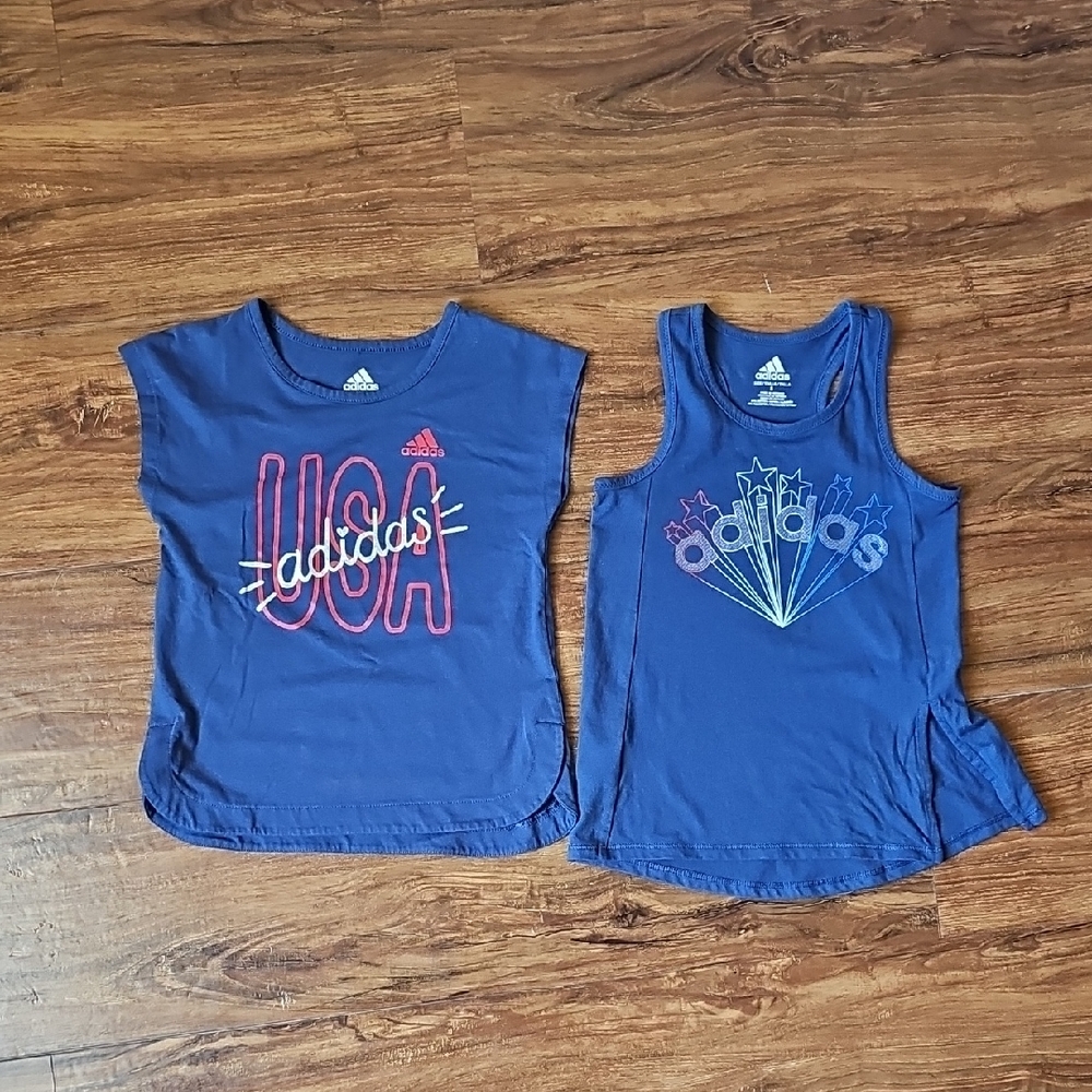 Adidas Little Girl Patriotic T-shirt Bundle Navy Size 5